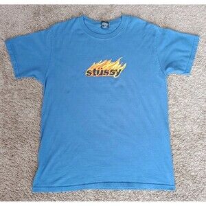 Stussy T-Shirt Men's Medium Blue Short Sleeve